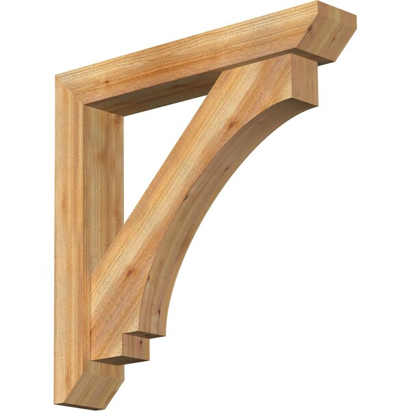 Ekena Millwork Imperial Slat Rough Sawn Bracket w/ Offset Brace, Western Red Cedar, 6"W x 34"D x 34"H BKT0604X34X34IMP06RWR - main